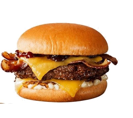 X Bacon da S.M. LANCHES: hambúrguer de carne bovina 180 g com queijo e bacon crocante